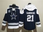 Dallas Cowboys #21 Deion Sanders Navy Ageless Must-Have Lace-Up Pullover Hoodie