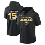 Denver Nuggets #15 Nikola Jokic Black Performance Short Sleeve Pullover Hoodie