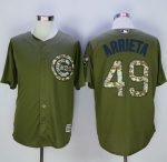 Cubs #49 Jake Arrieta Green Camo New Cool Base Stitched Jersey