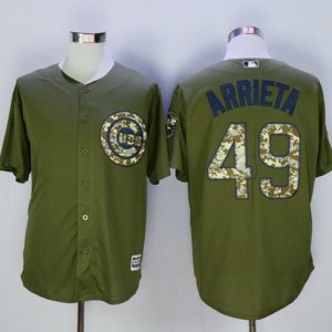 Cubs #49 Jake Arrieta Green Camo New Cool Base Stitched Jersey