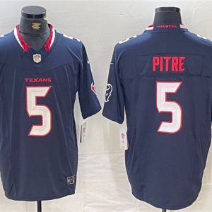 Houston Texans #5 Jalen Pitre Navy F.U.S.E. Vapor Limited Football Stitched Jersey