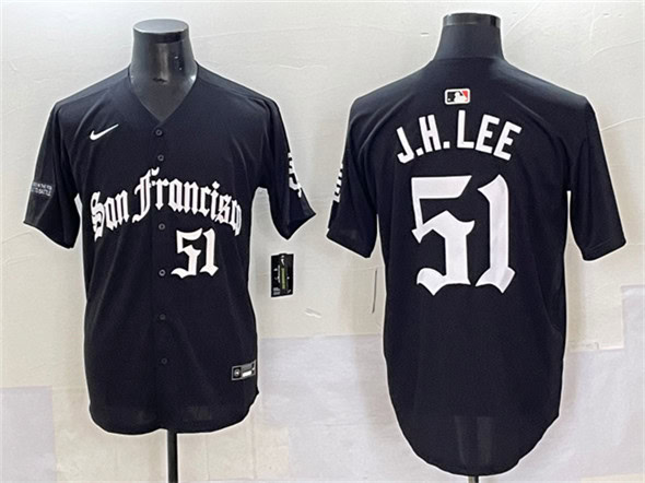 San Francisco Giants #51 Jung Hoo Lee Black 'Gothic Fog Edition' Vapor Premier Limited Stitched Jersey
