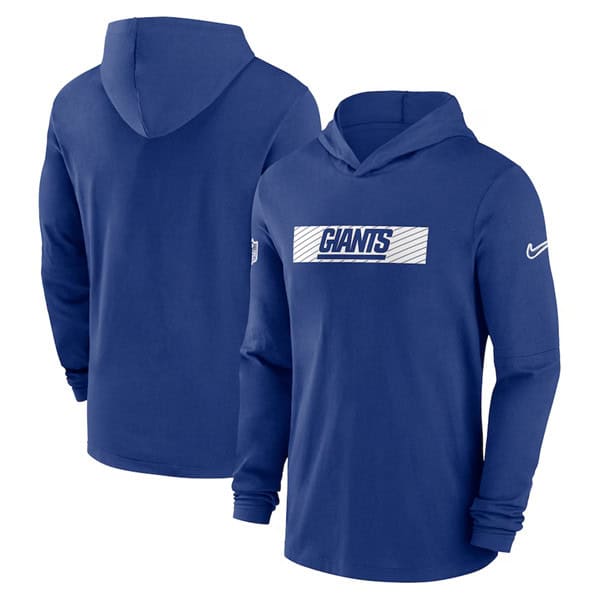 New York Giants Blue Sideline Performance Hoodie