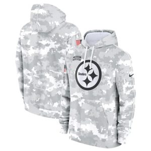 Pittsburgh Steelers 2024 Arctic Camo Salute To Service Club Fleece Pullover Hoodie