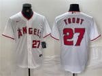 Los Angeles Angels #27 Mike Trout White Stitched Jersey