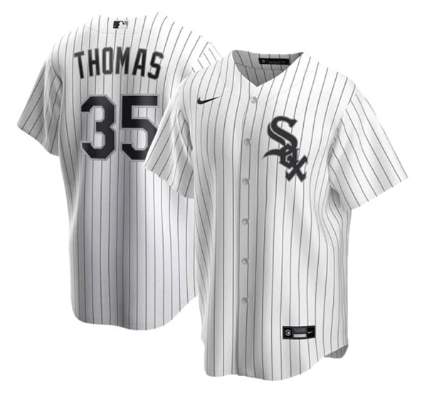 Chicago White Sox #35 Frank Thomas White Cool Base Stitched Jersey