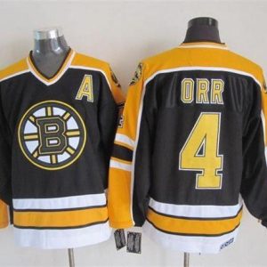 Bruins #4 Bobby Orr Black CCM Throwback New Stitched Jersey