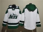 New York Jets Blank White Ageless Must-Have Lace-Up Pullover Hoodie