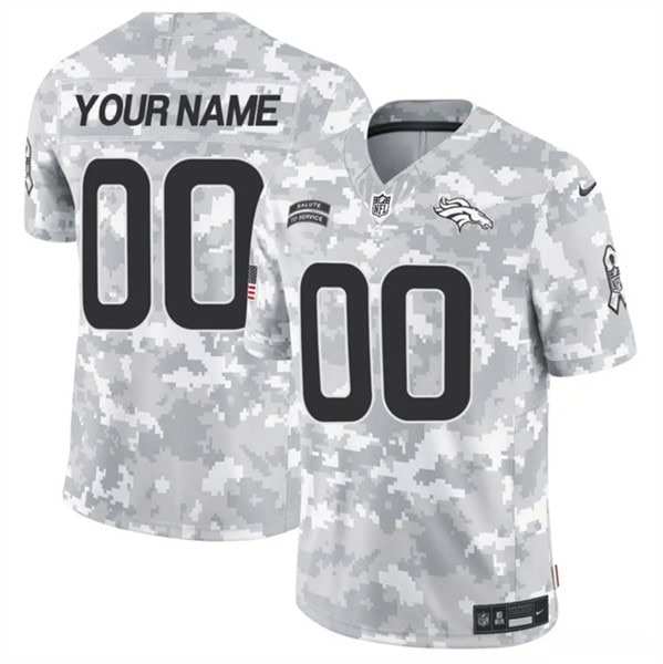 Denver Broncos Custom Arctic Camo 2024 F.U.S.E. Salute To Service Limited Stitched Jersey