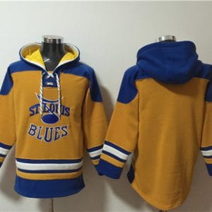 St. Louis Blues Blank Yellow Ageless Must-Have Lace-Up Pullover Hoodie