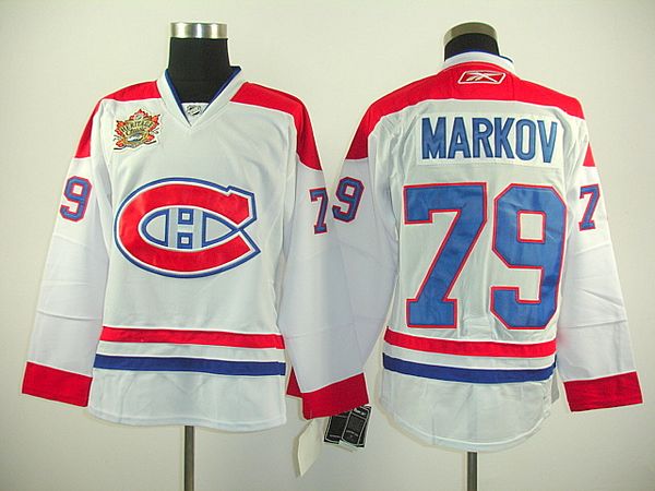 Canadiens #79 Andrei Markov Stitched White Heritage Classic Style Jersey