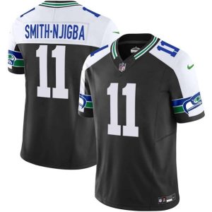 Seattle Seahawks #11 Jaxon Smith-Njigba Black F.U.S.E. Vapor Throwback Limited Stitched Jersey