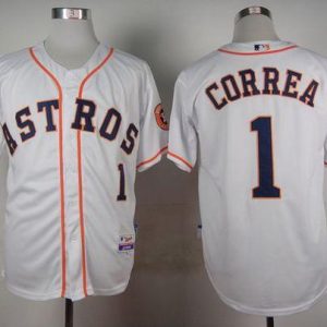 Astros #1 Carlos Correa White Cool Base Stitched Jersey