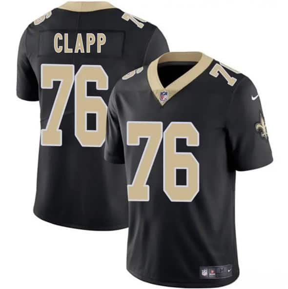 New Orleans Saints #76 Will Clapp Black 2025 Vapor Limited Stitched Jersey