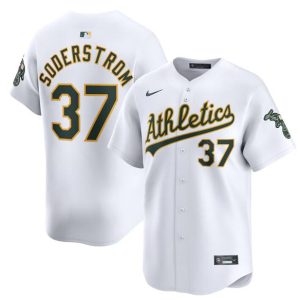 Oakland Athletics #37 Tyler Soderstrom White Home Limited Stitched Jersey
