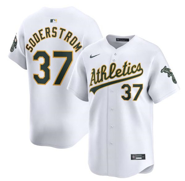 Oakland Athletics #37 Tyler Soderstrom White Home Limited Stitched Jersey