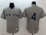 Yankees #4 Lou Gehrig Grey Flexbase Authentic Collection Stitched Jersey