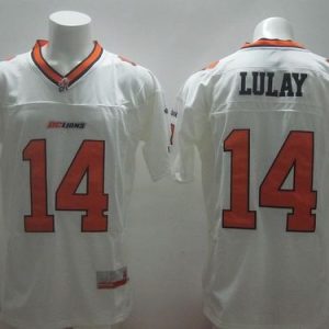 Lions #14 Travis Lulay White Stitched CFL Jersey