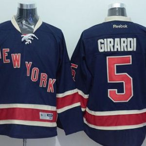 Rangers #5 Dan Girardi Navy Blue Alternate Stitched Jersey