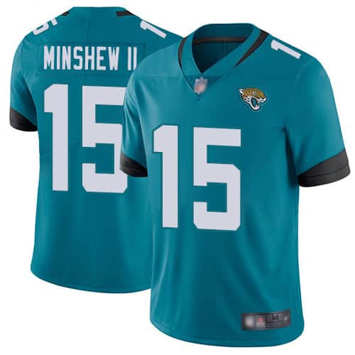 Jacksonville Jaguars #15 Gardner Minshew II Teal Vapor Untouchable Limited Stitched Jersey