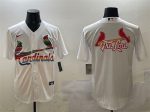 St. Louis Cardinals Team Big Logo White Cool Base Stitched Jersey