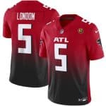 Atlanta Falcons #5 Drake London Red Black 2023 F.U.S.E. With John Madden Patch Vapor Limited Stitched Jersey