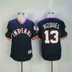 Cleveland Indians #13 Omar Vizquel Navy Turn Back The Clock Stitched Jersey