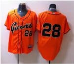 Giants #28 Buster Posey Orange Stitched Jersey