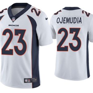 Denver Broncos #23 Michael Ojemudia White Vapor Untouchable Limited Stitched Jersey