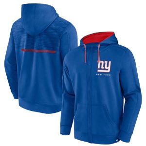 New York Giants Blue Defender Evo Full-Zip Hoodie