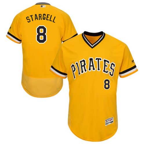 Pirates #8 Willie Stargell Gold Flexbase Authentic Collection Cooperstown Stitched Jersey