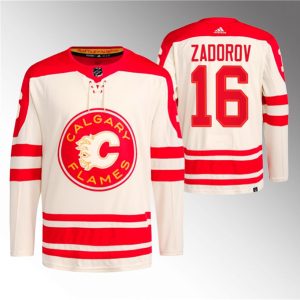 Calgary Flames #16 Nikita Zadorov 2023 Cream Classic Primegreen Stitched Jersey