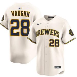 Milwaukee Brewers #28 Andrew Vaughn Cream Limited Stitched Jersey