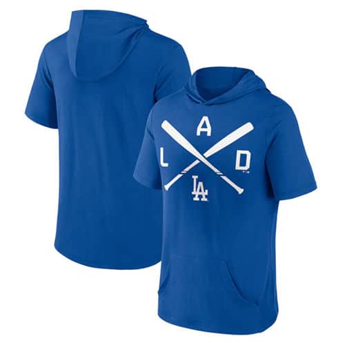 Los Angeles Dodgers Blue Short Sleeve Pullover Hoodie