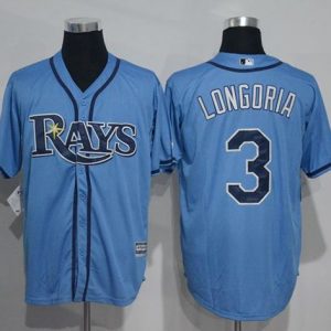 Rays #3 Evan Longoria Light Blue New Cool Base Stitched Jersey