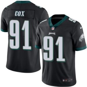 Eagles #91 Fletcher Cox Black Stitched Limited Rush Nike Jersey