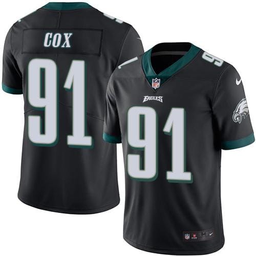 Eagles #91 Fletcher Cox Black Stitched Limited Rush Nike Jersey