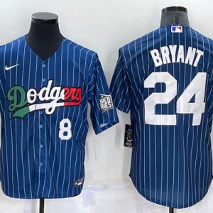 Los Angeles Dodgers #24 Kobe Bryant Navy Mexico World Series Cool Base Stitched Baseball Jersey
