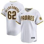 San Diego Padres #62 Enyel De Los Santos White 2024 Home Limited Stitched Jersey