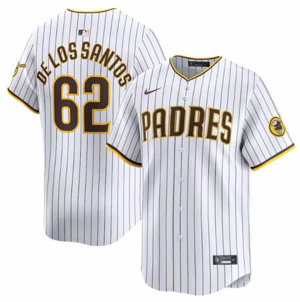San Diego Padres #62 Enyel De Los Santos White 2024 Home Limited Stitched Jersey