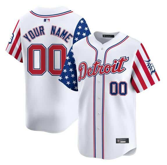 Detroit Tigers Custom White 2025 Independence Day Vapor Premier Limited Stitched Jersey