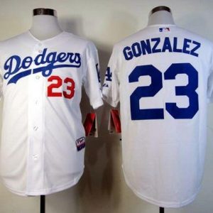 Dodgers #23 Adrian Gonzalez White Cool Base Stitched Jersey