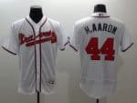 Braves #44 Hank Aaron White Flexbase Authentic Collection Stitched Jersey