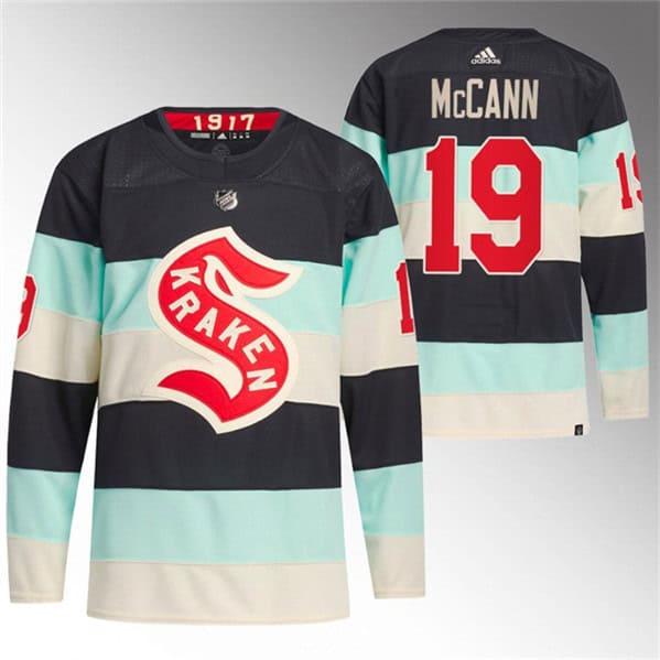 Seattle Kraken #19 Jared McCann Deep Sea Blue 2024 Winter Classic Primegreen Stitched Jersey