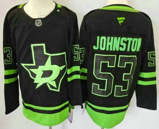 Dallas Stars #53 Wyatt Johnston Black Alternate Authentic Jersey