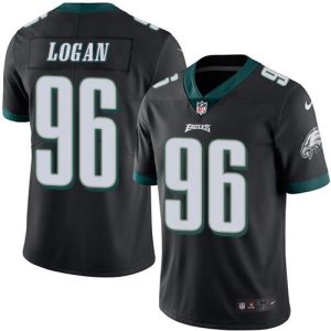 Eagles #96 Bennie Logan Black Stitched Limited Rush Nike Jersey