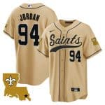 New Orleans Saints #94 Cameron Jordan Gold 1987 Legacy Cool Base Stitched Jersey