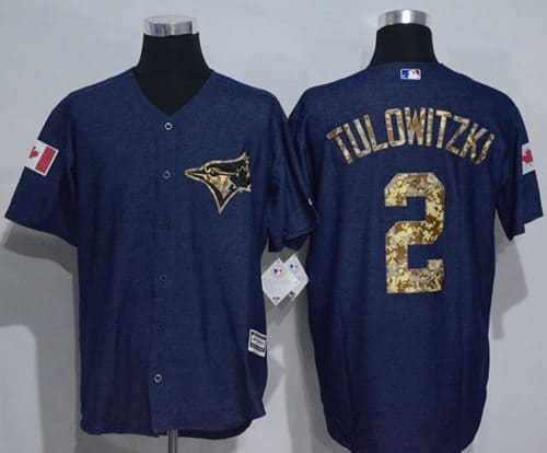 Blue Jays #2 Troy Tulowitzki Denim Blue Salute To Service Stitched Jersey