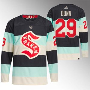 Seattle Kraken #29 Vince Dunn Deep Sea Blue 2024 Winter Classic Primegreen Stitched Jersey