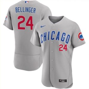 Chicago Cubs #24 Cody Bellinger Gray Flex Base Stitched Jersey